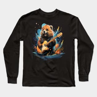 Quokka Playing Guitar Long Sleeve T-Shirt